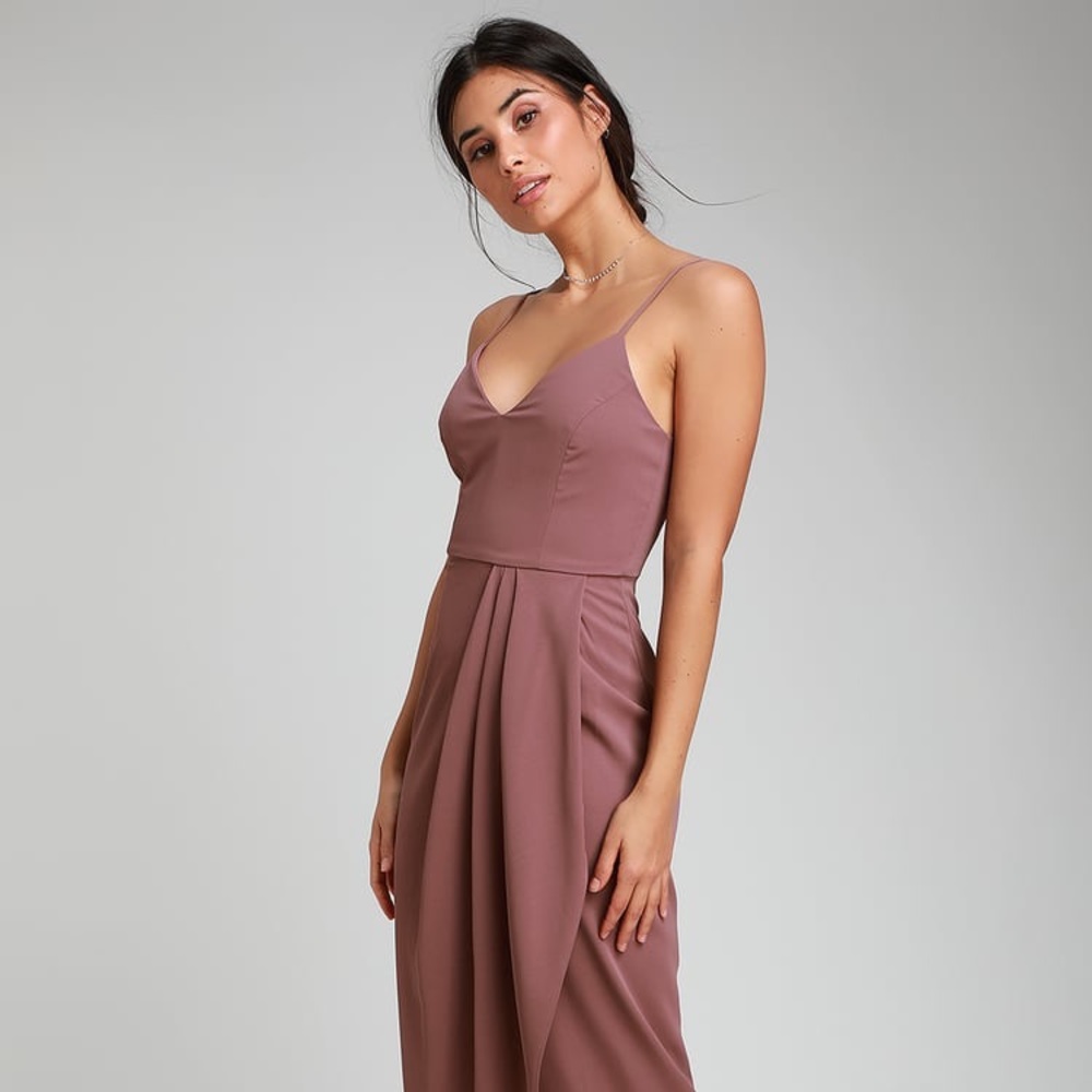 NWT Lulus Reinette Mauve Midi Dress!